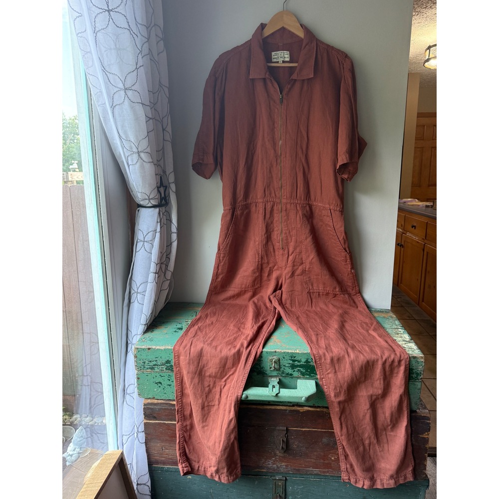 imogene + willie Rust Cotton Utility Jumpsuit
